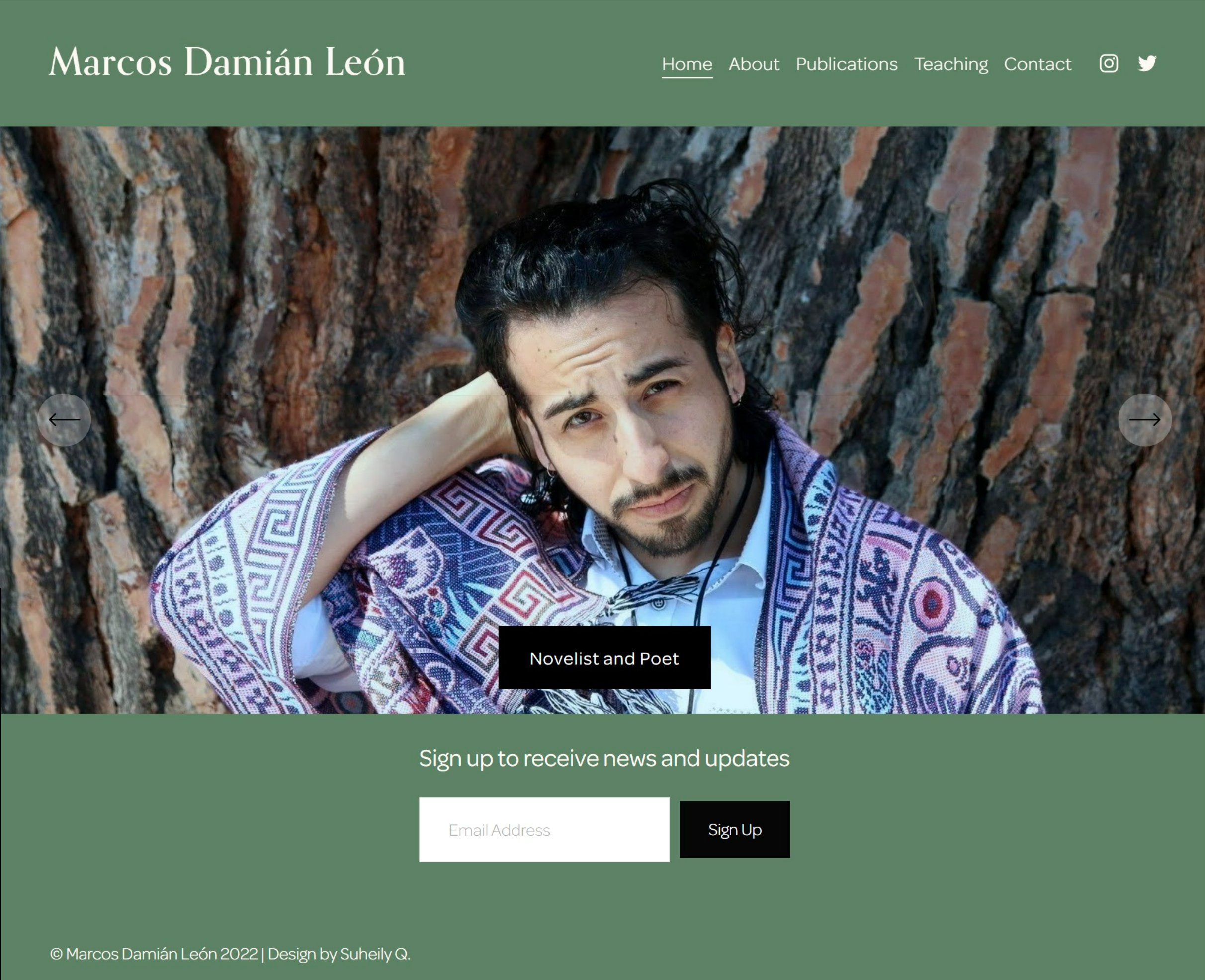 A publications site for author Marcos Damian Leon